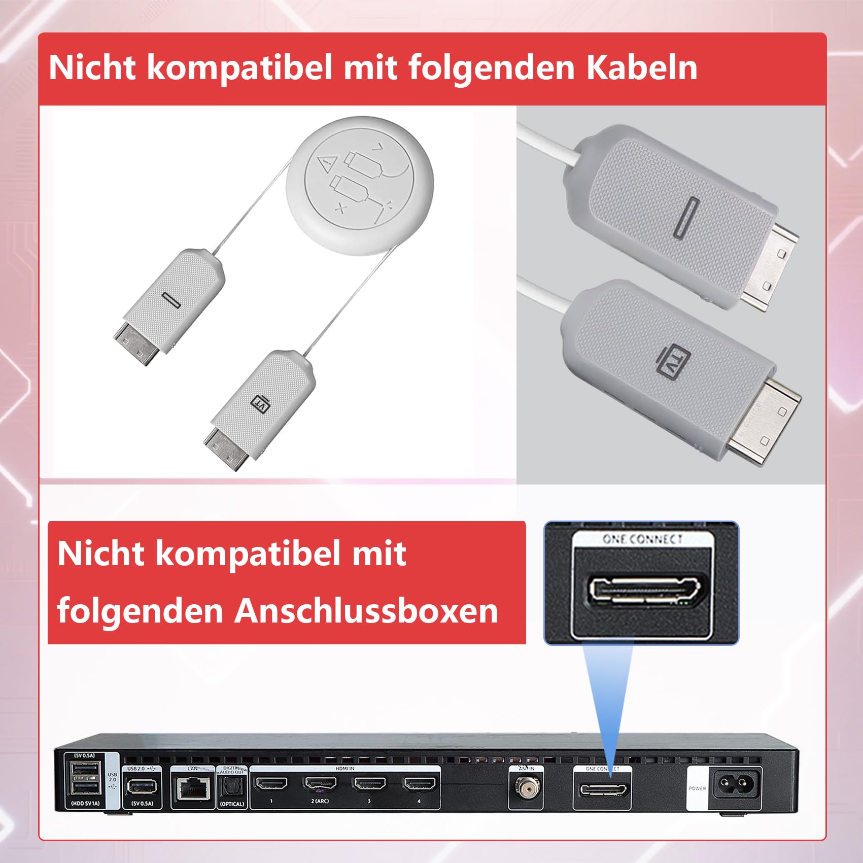 BN39-02470A 5 m/16 Fuß the Frame One Connect Kabel kompatibel mit Samsung Frame TV für LS03FA LS03DA LS03BA LS03AA LS03RA LS03TA QLED 4K Art Smart TV （Nicht kompatibel mit allen 8K-Fernsehern）