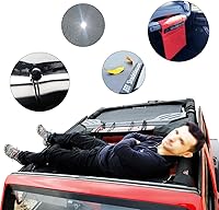 Vista 6 de Shadeidea - Parasol para Jeep Wrangler JK Unlimited (2007-2018), de 2 puertas y 4 puertas frontales-Tiff, pantalla de malla azul para parasol