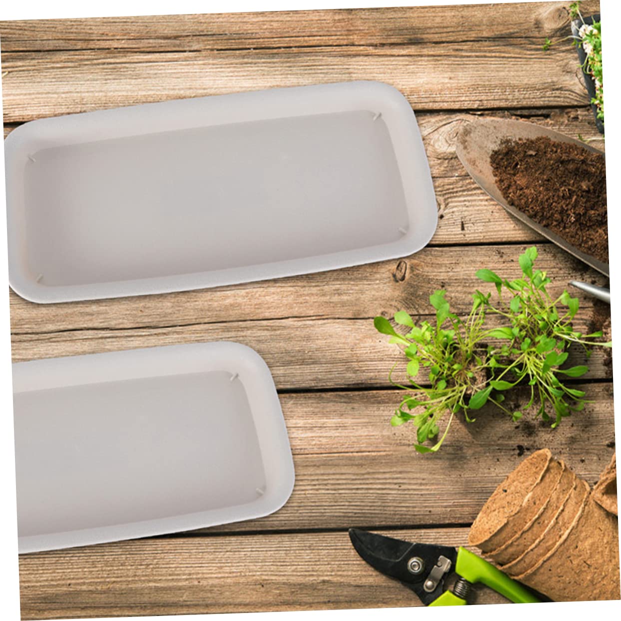 ibasenice 8piezas Platos para Plantas De Interior y Exterior Bandejas Rectangulares Bandejas De Drenaje Resistentes y Duraderas
