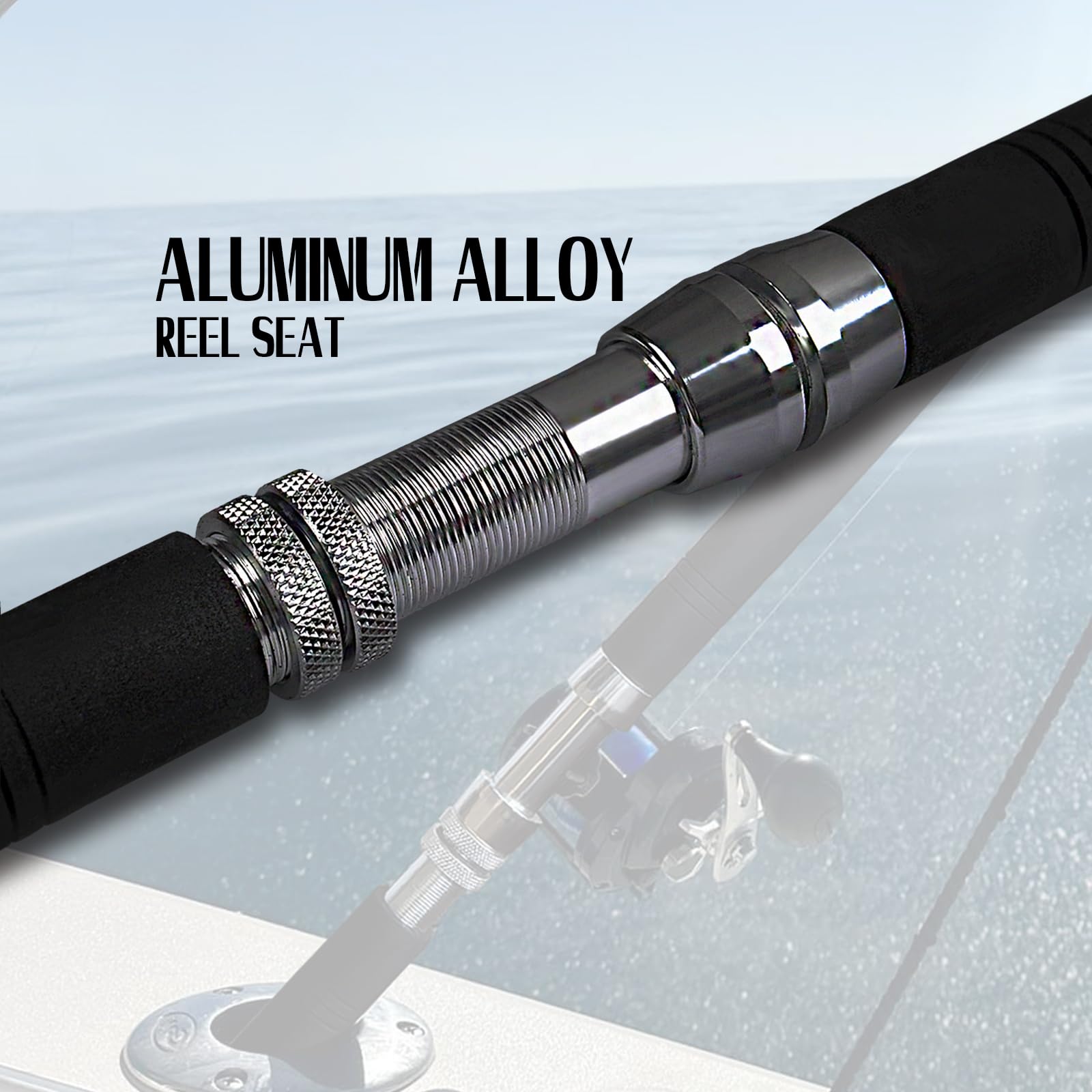 Fiblink Canne à Pêche Classique En Eau Salée Avec Guides à