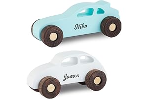 Personalized Name Wooden Montessori Car: Unique First Birthday Gift for Boys