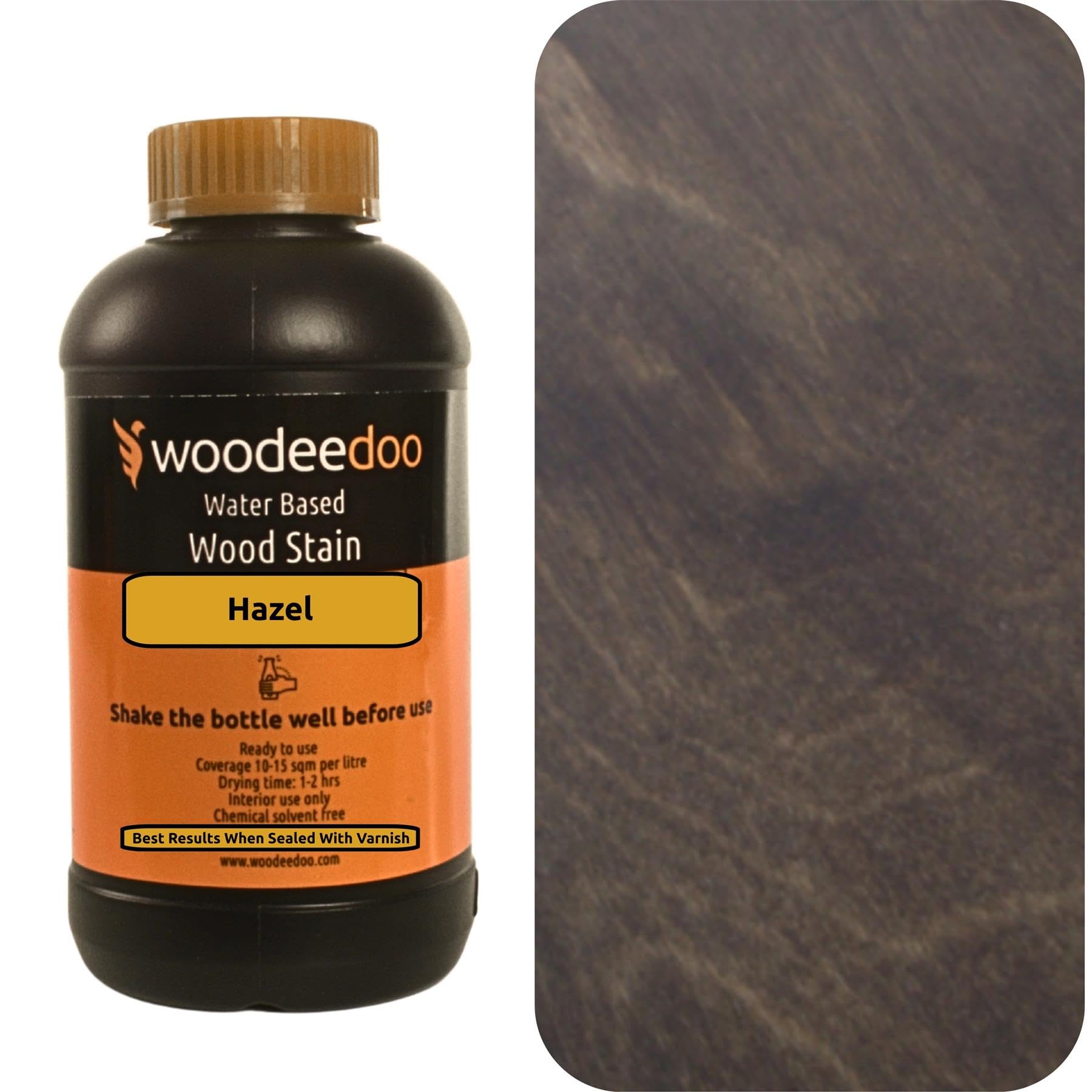 Woodeedoo Hazel Water Based Wood Stain | Wood Dye | Ready To Use | Environmentally Friendly | Solvent Free | Odour Free | 450 Ml |