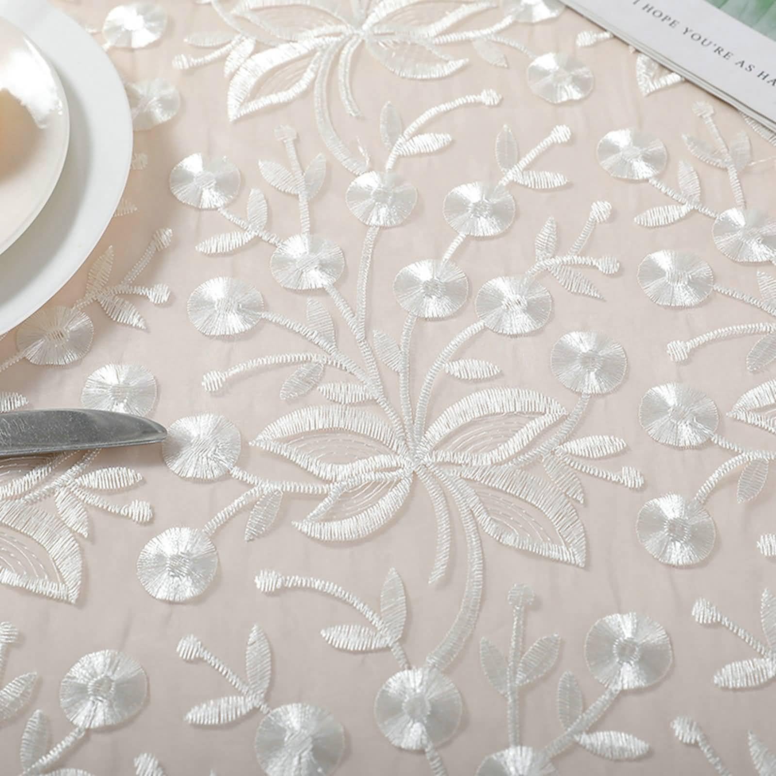 Tovaglia Rettangolare Poliestere, Bianco, 75x200cm