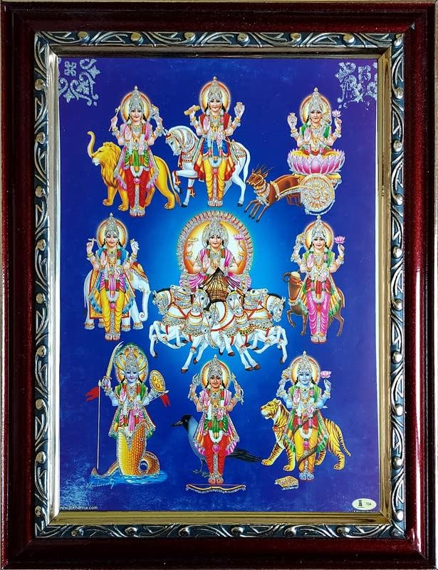 Art Navagraha Bhagvan Religious Photo frameSparkling Shining Zari