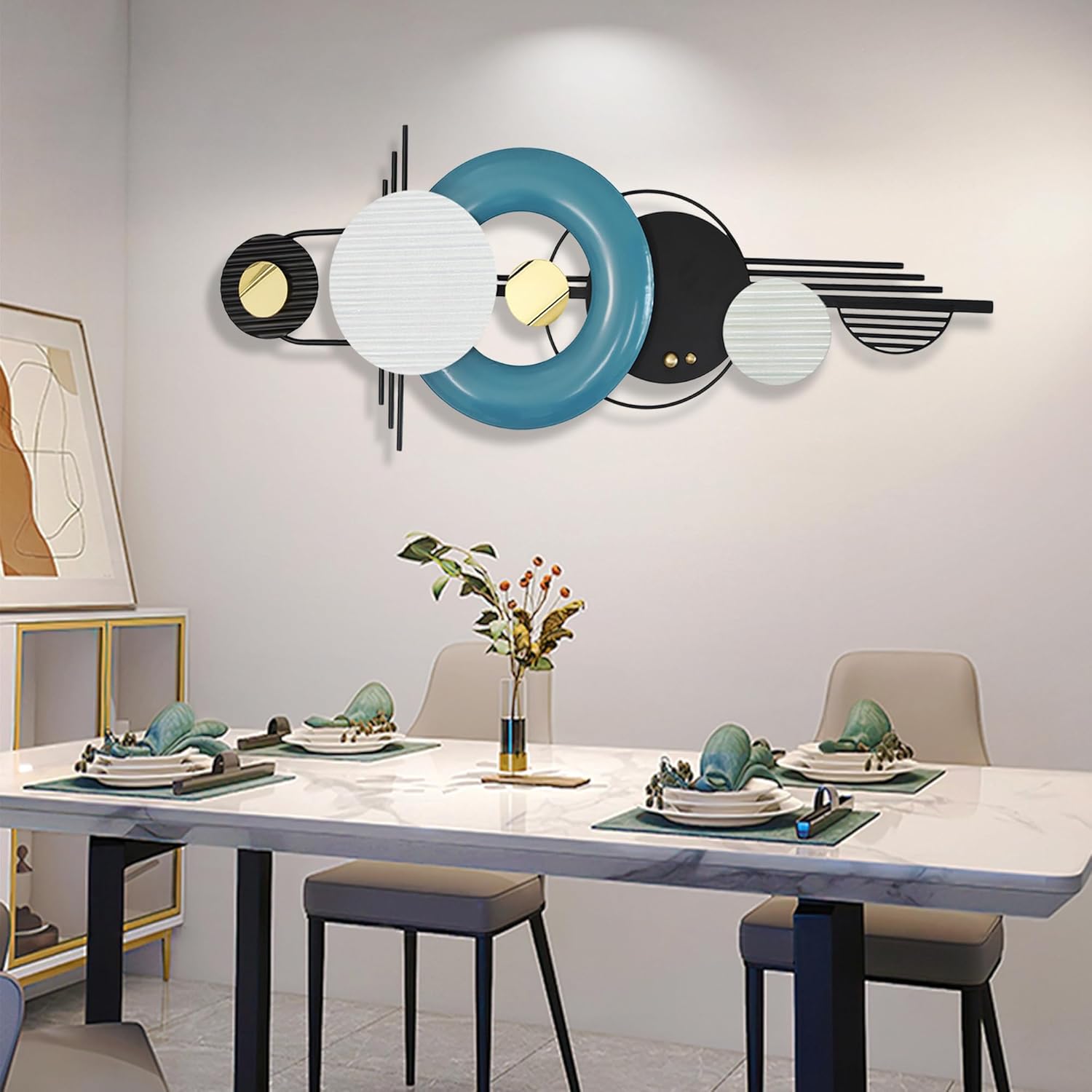 Metal Wall Art,Modern Metal Wall Decor 3D Wall Sculptures Handmade Wall Hanging Wall Decor for Living Room/Dinning Room/Bedroom/Entryway/Hallways/Fireplaces