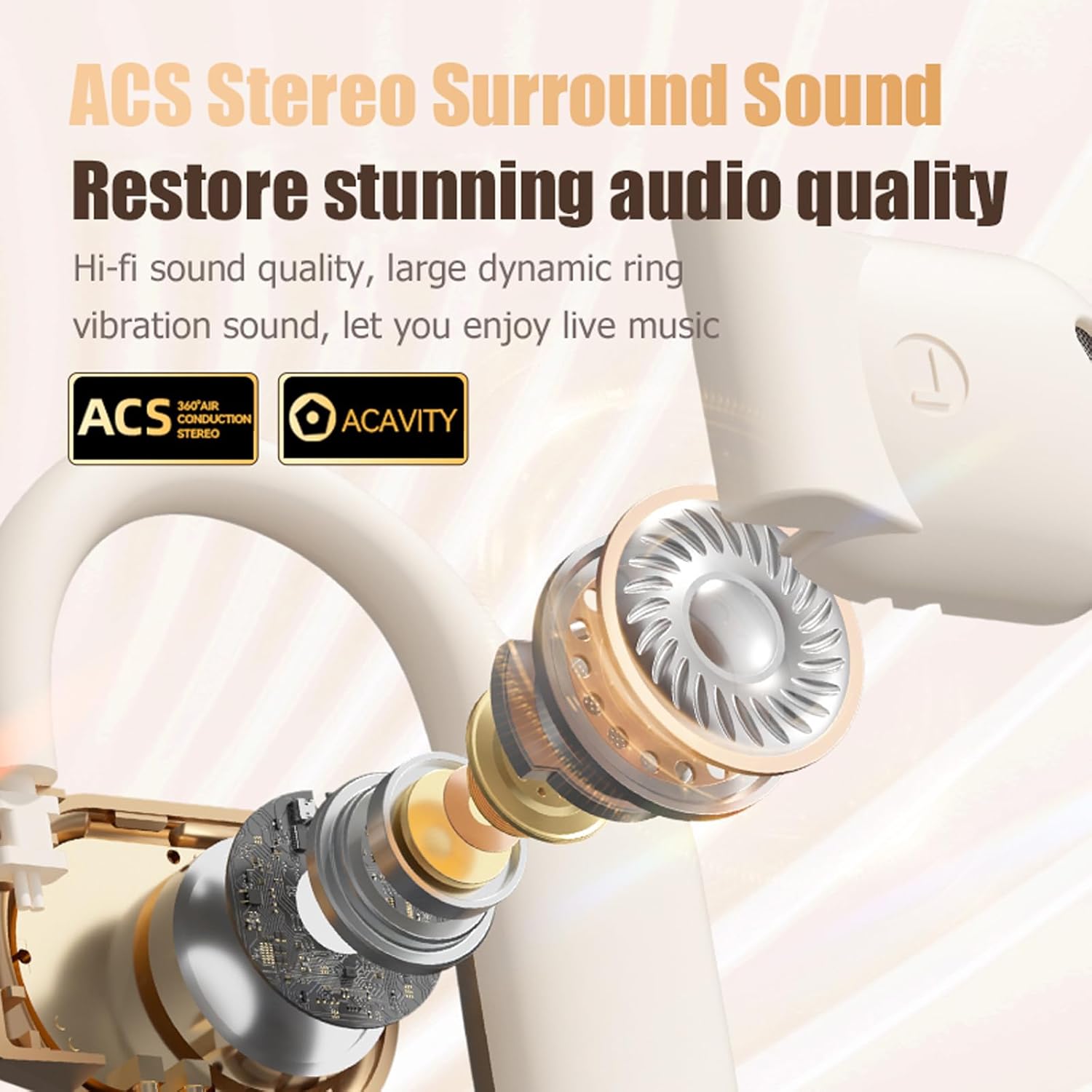 AI Language Translator Earbuds AI Headphones Live Language Translation Earbuds Real Time for iPhone Android Open Ear Buds Headphones Wireless Bluetooth Over the Ear Translate Translating Earbuds