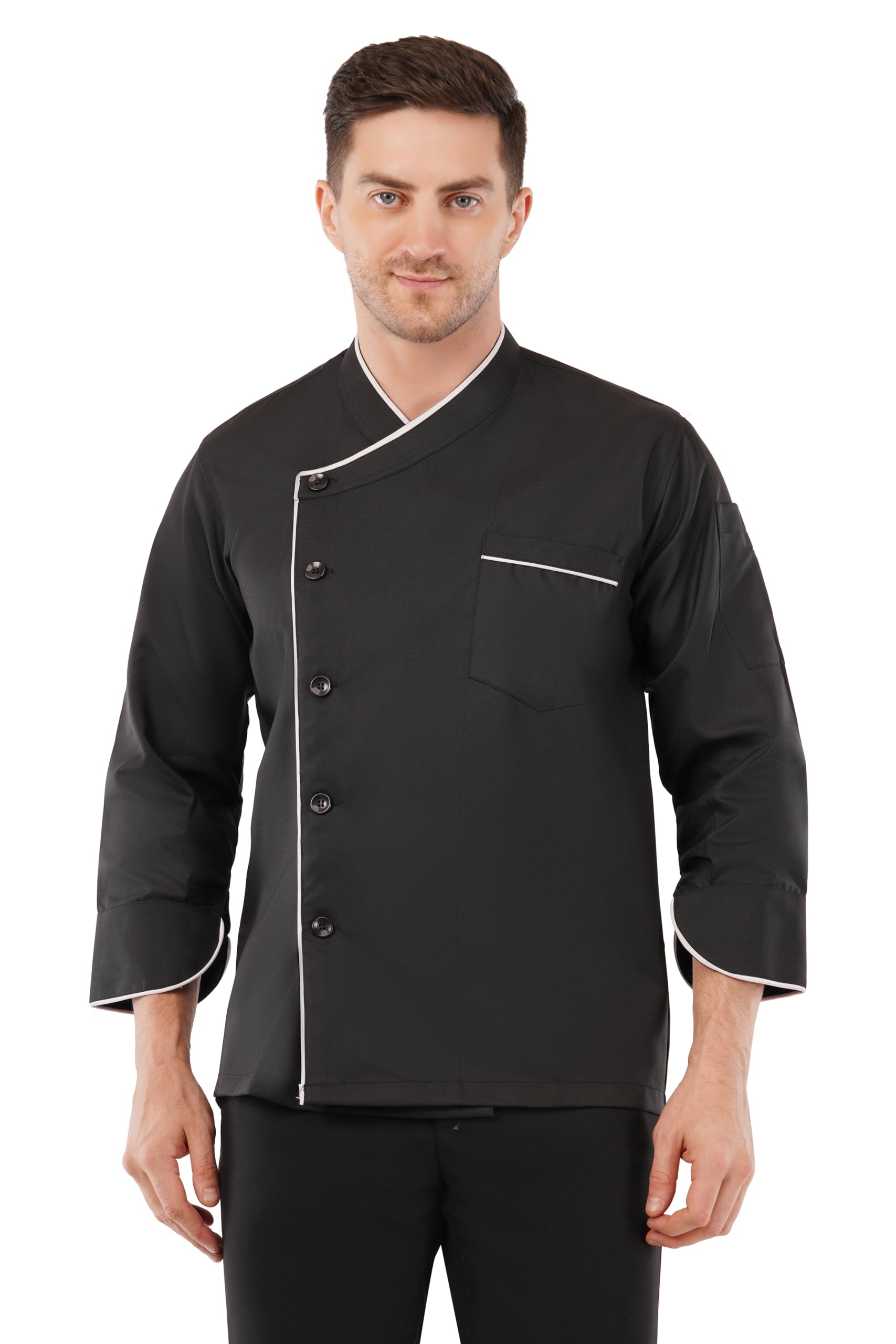 Chef Coat for Men Full Sleeves Single Breasted with Back Slit.Comfortable Light Weight Fabric