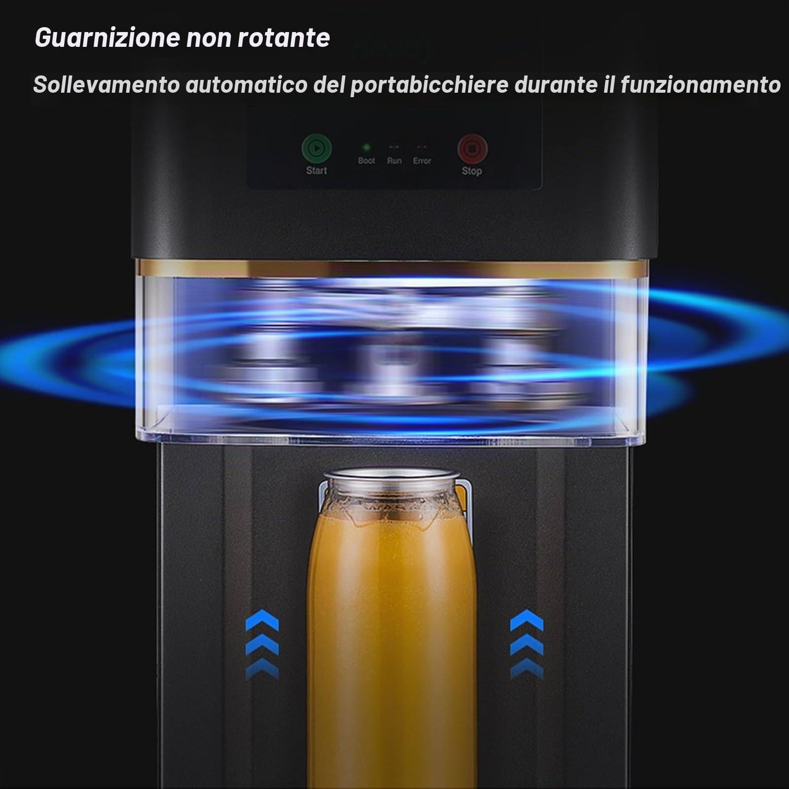 Selladora automática de latas sin marca para frascos de aluminio y plástico.