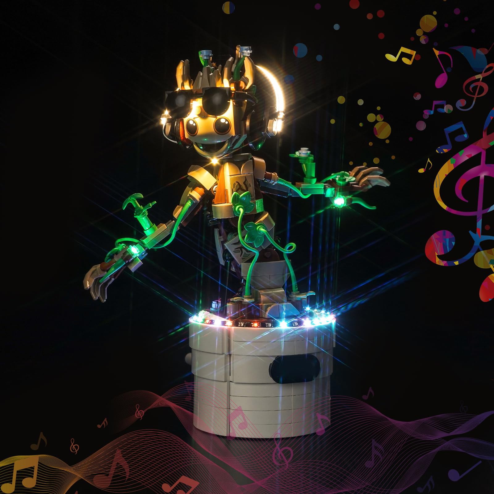 Music Version zestaw oświetleniowy kompatybilny z Lego Dancing Groot 76297 (nie jest to model), zestaw oświetleniowy LED, kompatybilny z Lego 76297 Dancing Groot, kreatywna zabawka