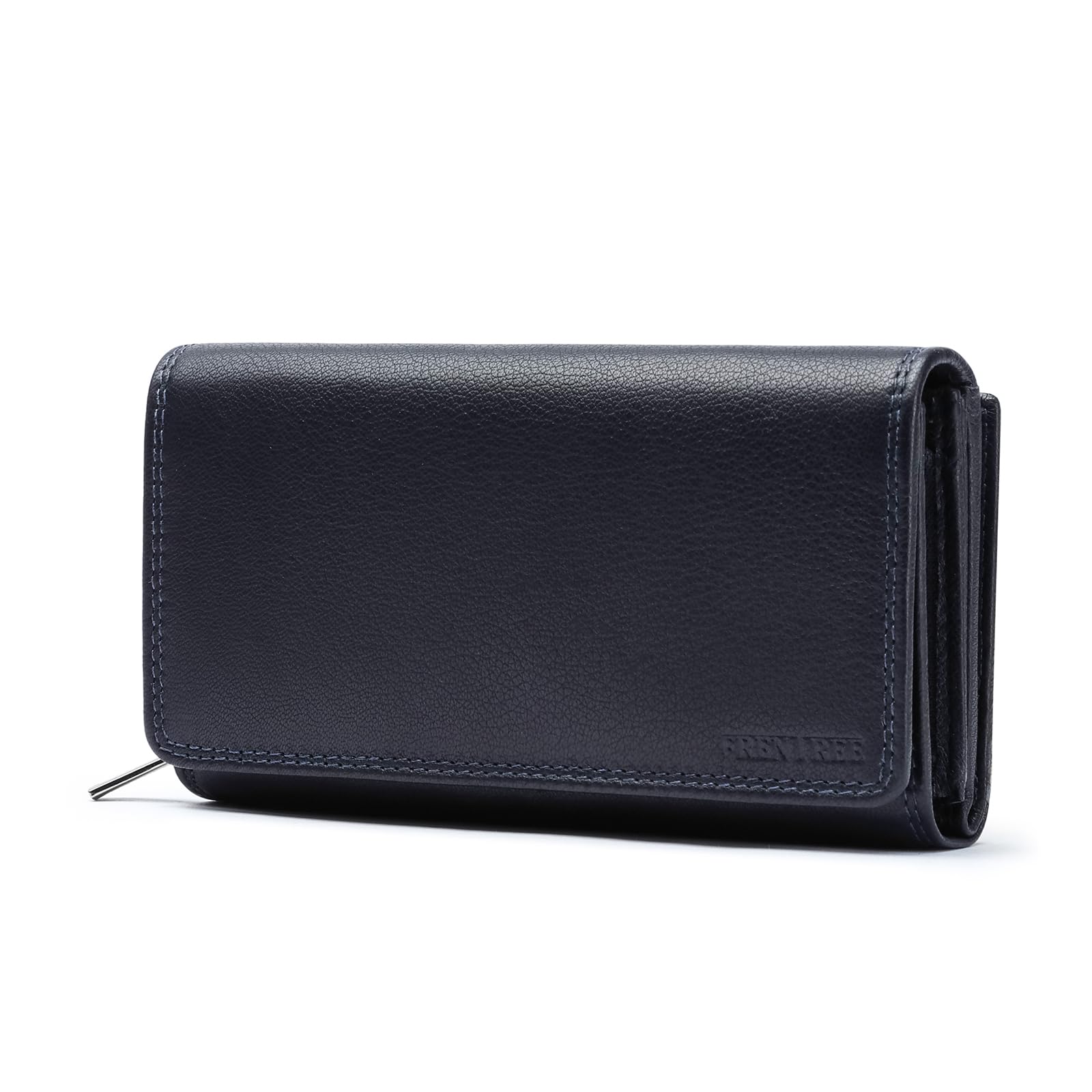 Purses for Women, Genuine Nappa Leather RFID Blocking Wallet, Long Ladies Purse with Multiple Card Slots and Roomy Compartment, Large Capacity Premium Real Leather Wallets, Navy Blue, 4 x 17-image-40