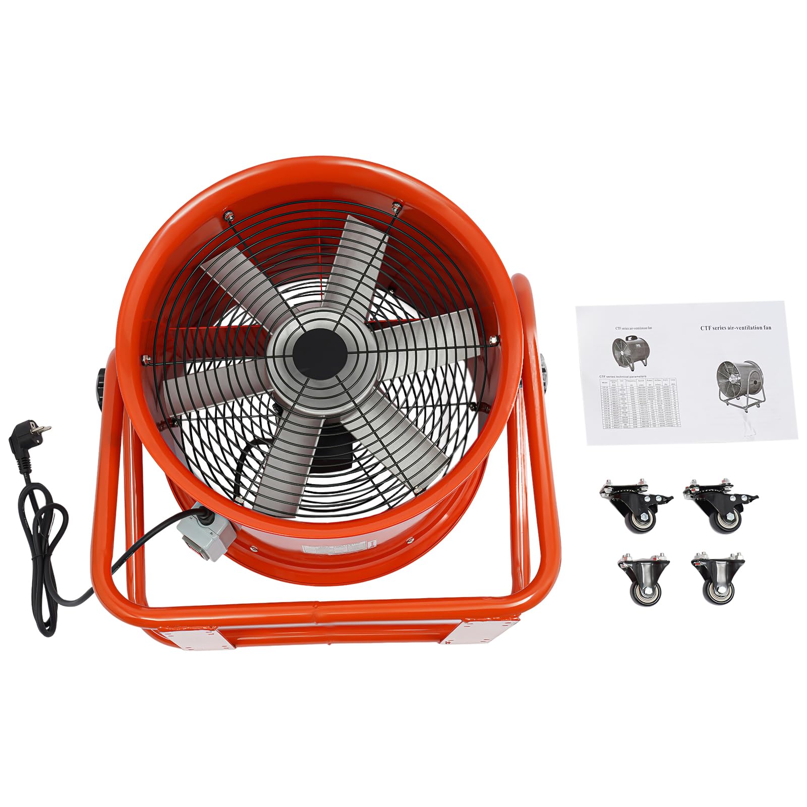 Industrieventilator 1100W Axialventilator Ø400mm 2800rpm 13600m³/h Geräuscharm 75dB Radialgebläse