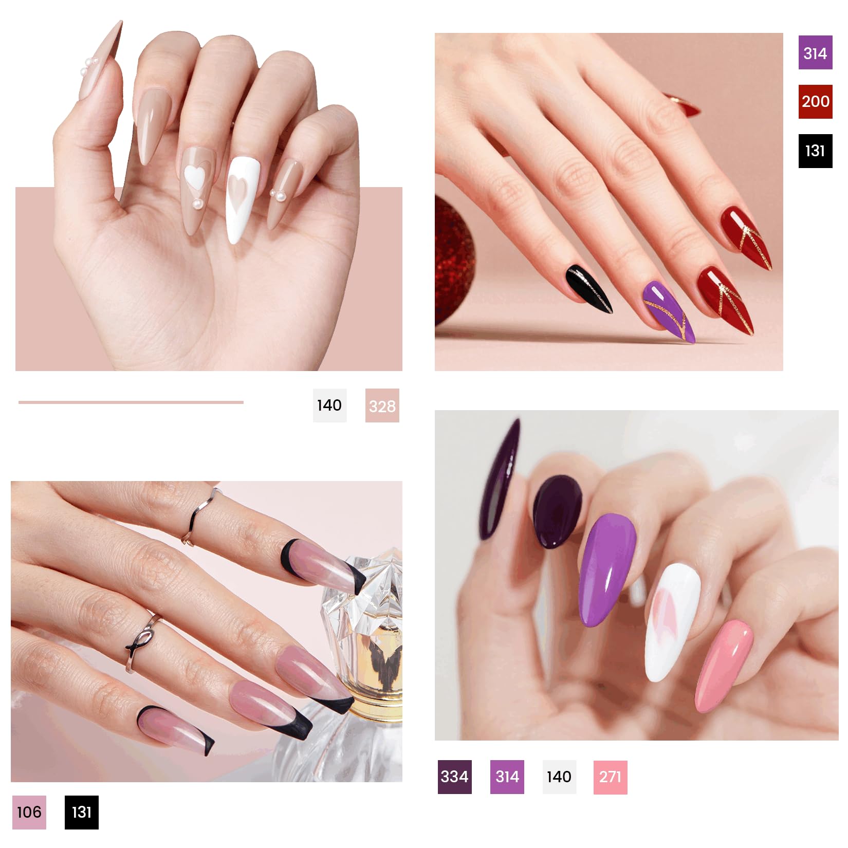Phoenixy Kit Unghie Gel Completo 25 Colori Kit Semipermanente Unghie con Base Top Coat Semipermanente Unghie U V/LED Lampada Regali Perfetti Rosa Rosso Blu Viola