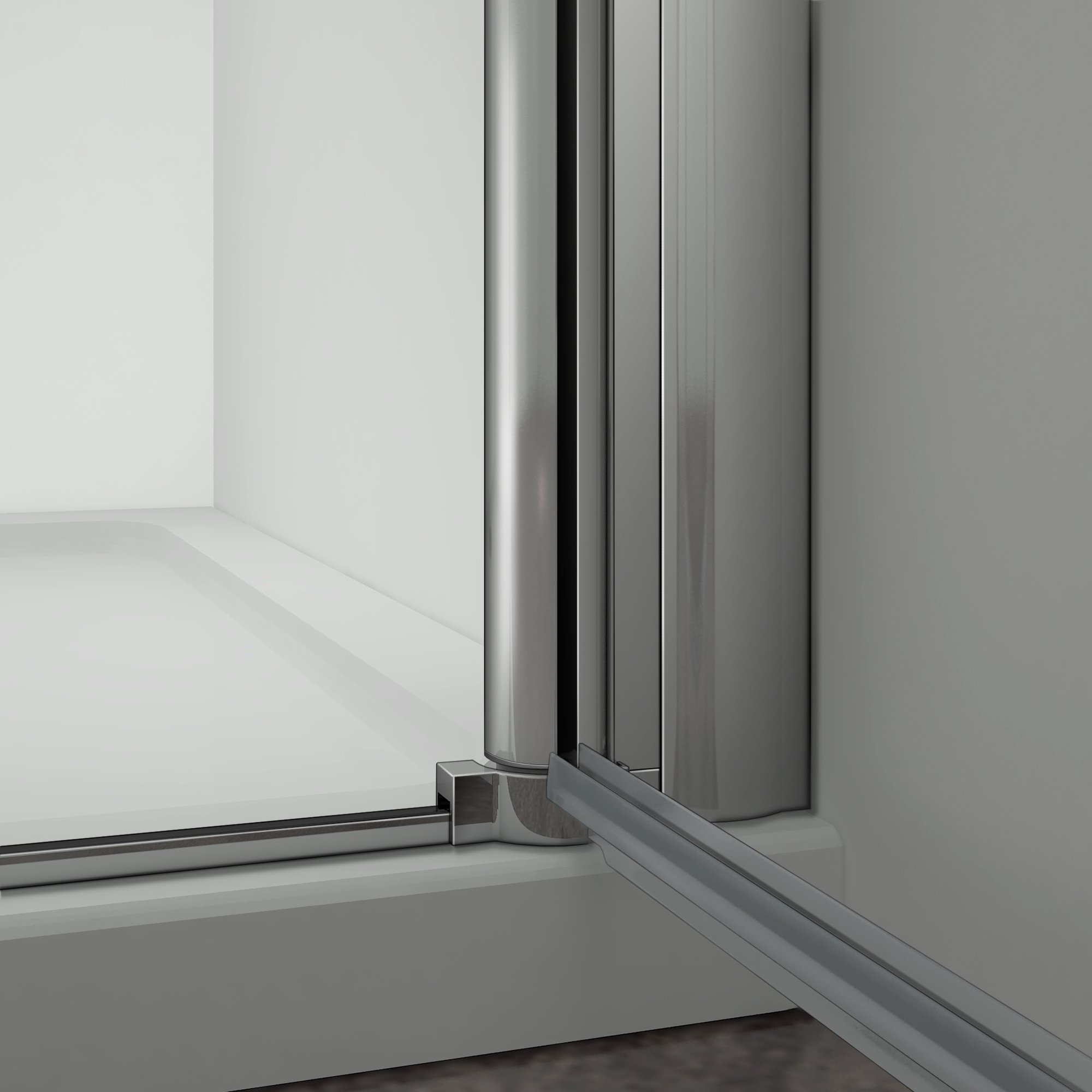 187 cm Porta Doccia Per Nicchia Apertura Battente Vetro 6 mm Temperato Trasparente Anticalcare Telaio Cromo Lucido larga 76 cm