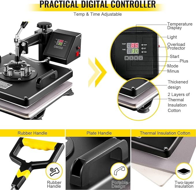 Prensa Térmica 8 en 1 15"x15" + Cortadora de Vinilo 53" miniatura 4
