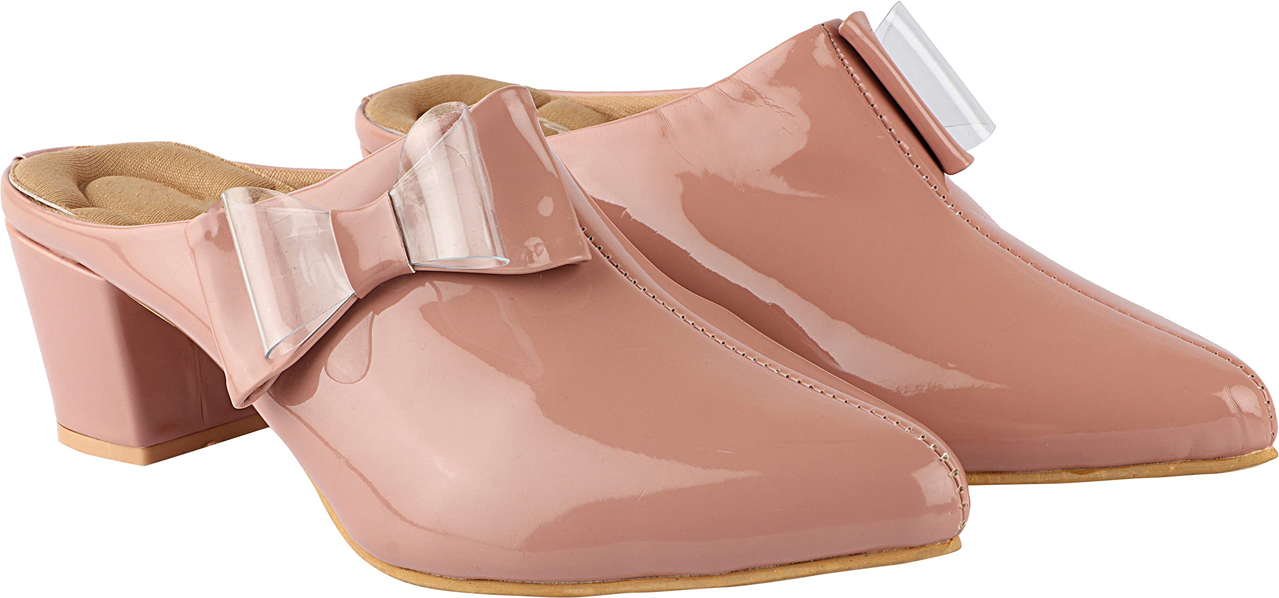 Shoetopia Womens/Girls Peach Block Mules with Bows-EU38 (B09NC1ZGZH) Amazon Price History, Amazon Price Tracker