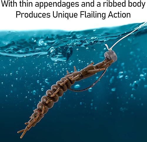 Miniatura 4 de Dr.Fish Hellgrammite - Paquete de 8 señuelos de pesca suave para gusanos, cebo de gusano de 3 pulgadas, de agua dulce, de plástico, señuelos de