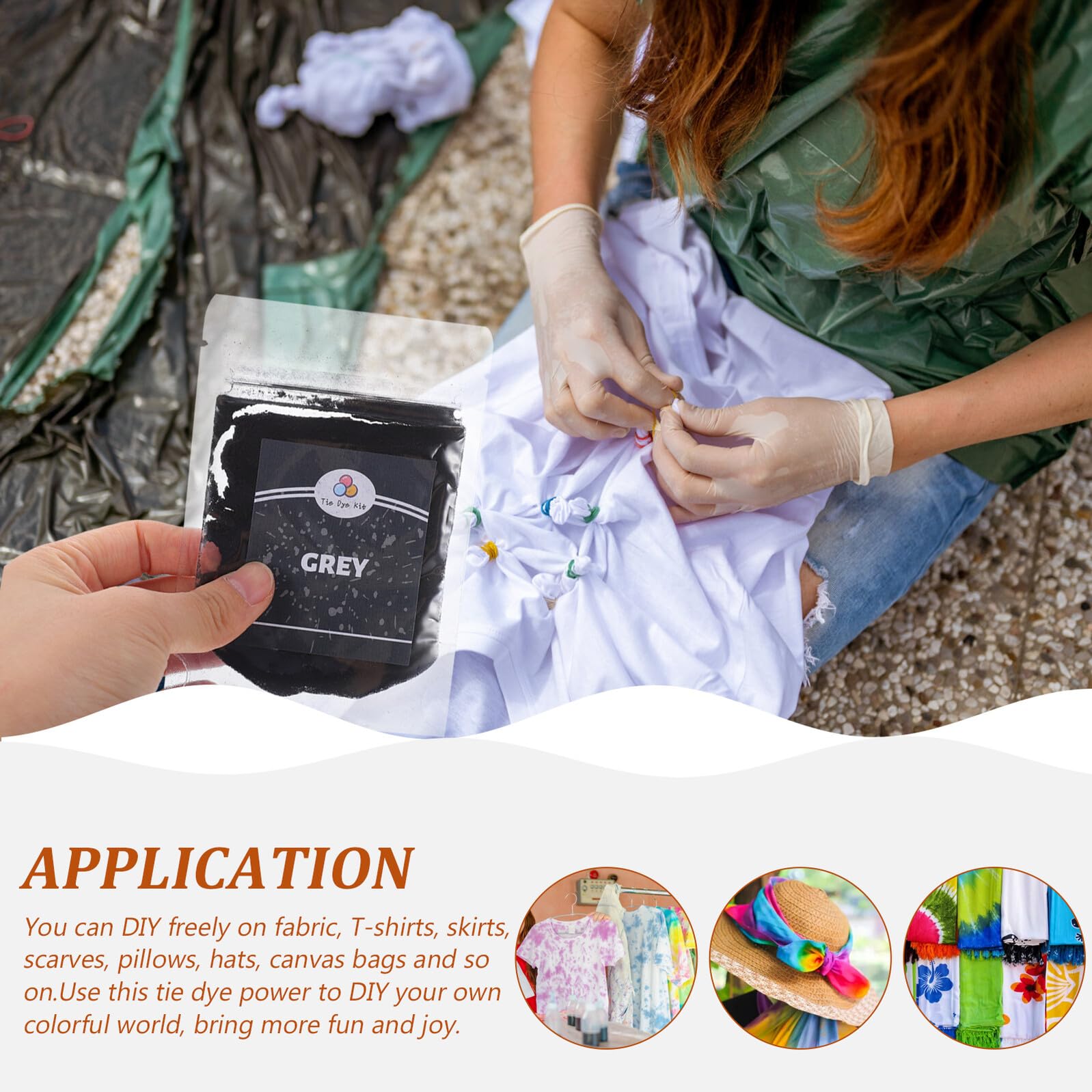 Angoily Polvo De Teñido Anudado Kit De Bolsas Tinte Para Ropa Suministros Para Fiestas De Teñido Anudado y Diy