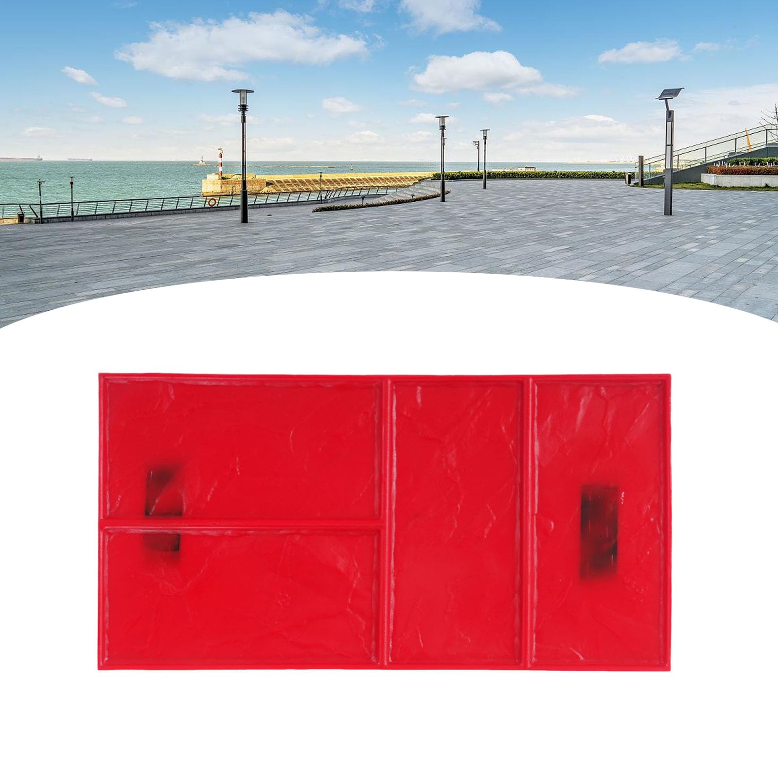 Tapis de tampon en béton - 60 x 30 cm - En polyuréthane - Avec structure en pierre naturelle - Nettoyage facile - Pour sols en béton, chemins de jardin, cour, texture créative