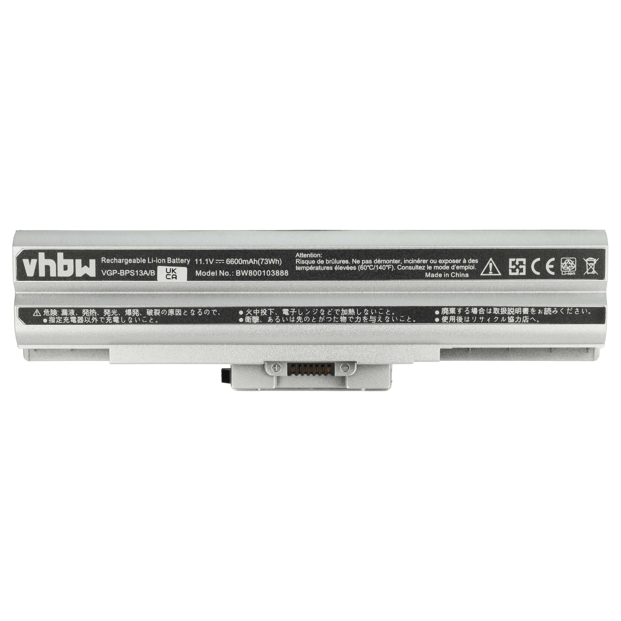 vhbw Bateria kompatybilna z Sony Vaio VPCCW28FJ/P, VPCCW28FJ/R, VPCCW28FJ/W Notebook (6600 mAh, 11,1 V, Li-Ion) - Chip informacyjny