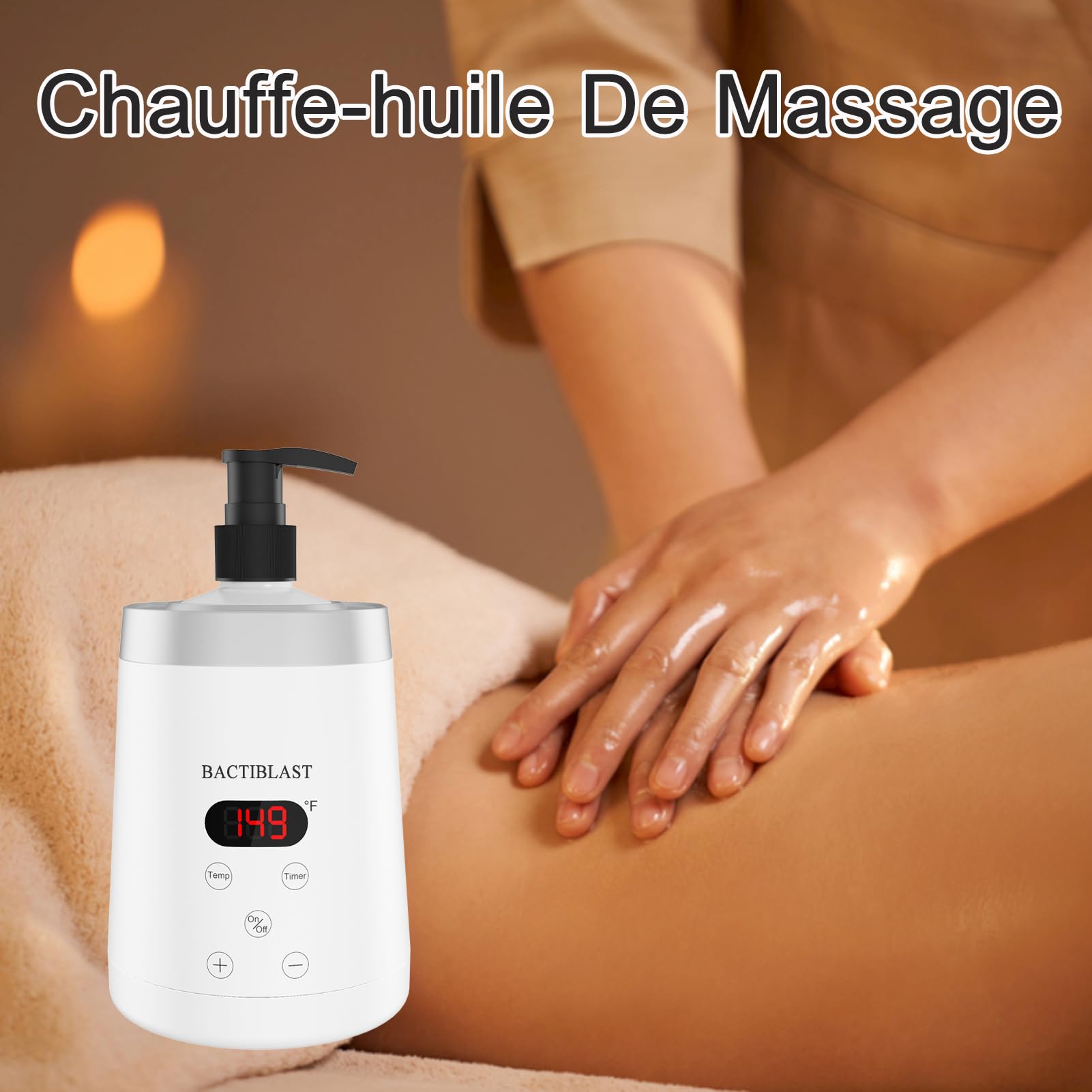 Chauffe huile de massage professionnel avec deux distributeurs et affichage LCD pour spa, salon, maison