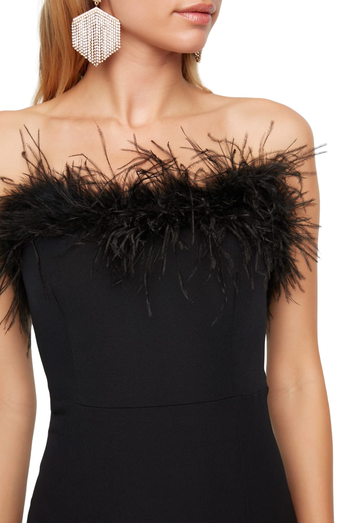 Trendyol Damska sukienka wieczorowa maxi bodycon dopasowana tkana, Czarny, 62
