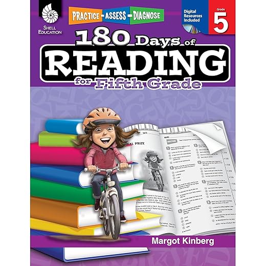 180 Days of Reading: Grade 5 - Daily Reading Workbook for Classroom and Home, Reading Comprehension and Phonics Practice, School Level Activities Created by Teachers to Master Challenging Concepts