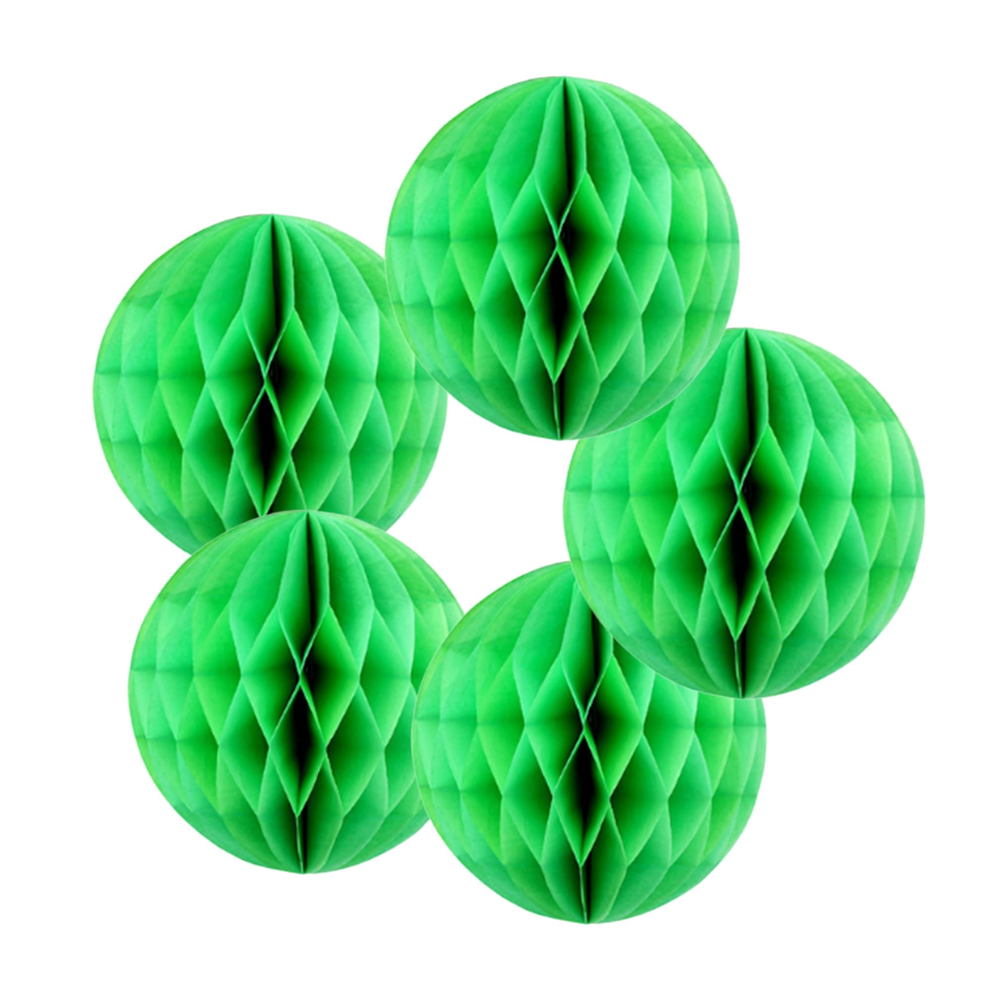 SrchJoy Honeycomb Paper Ball Party Decorations Pack of 5 Tissue Pom Poms Flower Ball Garland Birthday Baby Shower Wedding Party Decor (Grass Green, 5 Pcs - 6" (15cm))