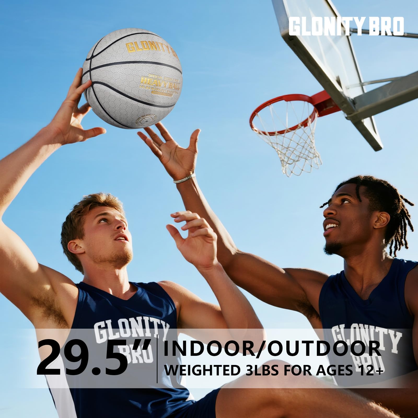 Balón de baloncesto con peso gris de 28.5 pulgadas/29.5 pulgadas, 2.2 libras/3 libras, antideslizante para exteriores e interiores, baloncesto de entrenamiento pesado para regatear, pasar