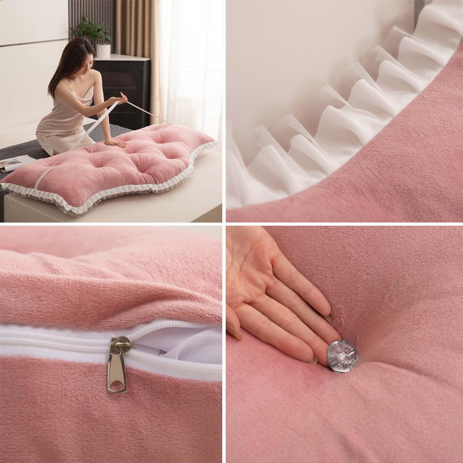 Almohada de lectura estilo princesa, cojín de cuña grande para apoyo de espalda y posicionamiento, funda extraíble de 59 pulgadas, cojín amarillo para mayor comodidad y estilo