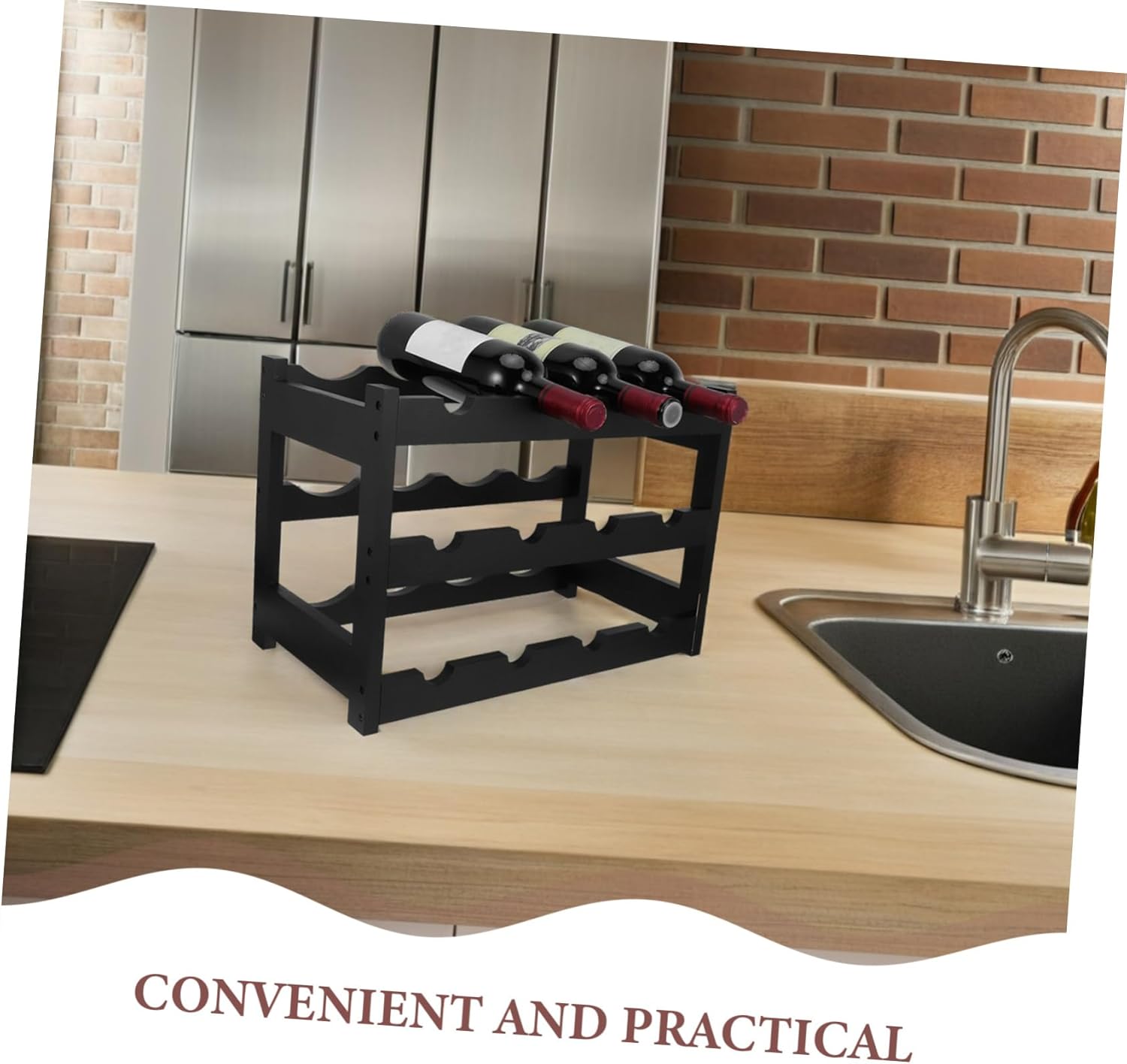VICASKY Wine Rack Shelf Freestanding Storage Organizer for Bottles Stylish Display for Kitchen Dining Room Bar Versatile Sturdy Design Convenient Access for Easy Retrieval