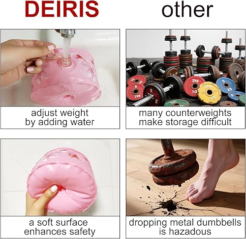 Miniatura 3 de Water Filled Dumbbells Set for Women Travel Weights Adjustable