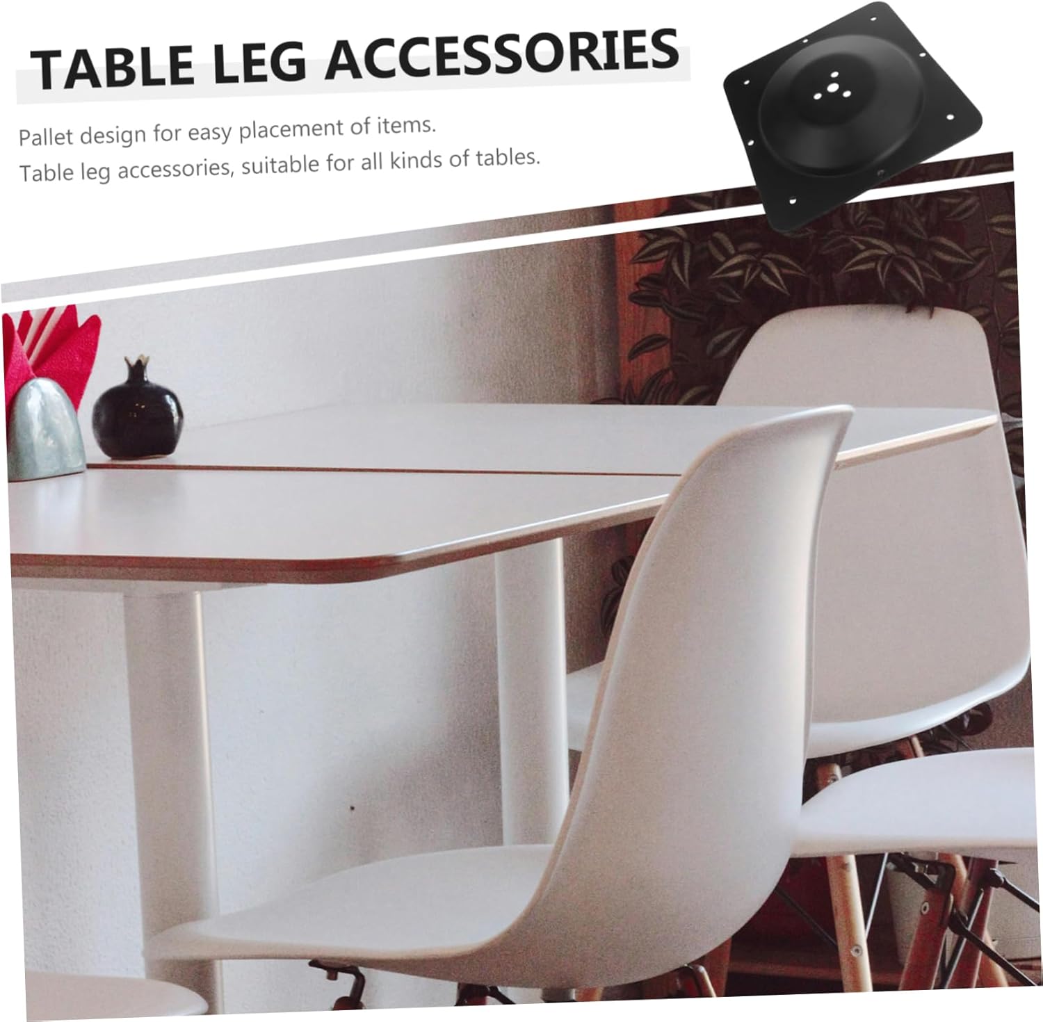 Coffee Table Leg Connector Iron Plate Heavy Duty Cast Iron Surface Connector Screw for DIY Furniture Repair Black for Stable Table Leg Support