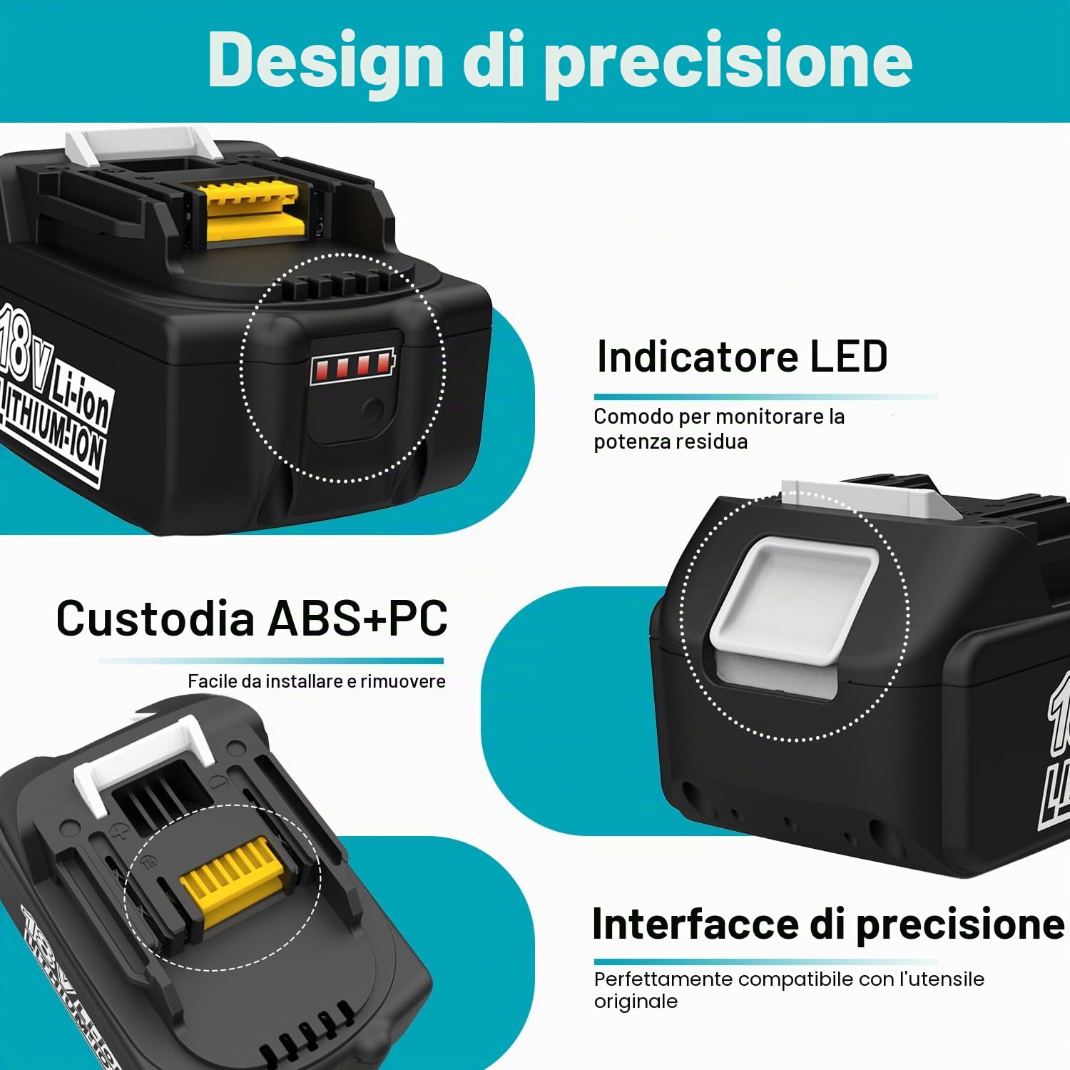 Energup 18V 5.5Ah Batteria con Caricatore per Makita Batteria 18V | Compatibile con Makita BL1850 BL1860 BL1840 BL1830 BL1820 BL1815