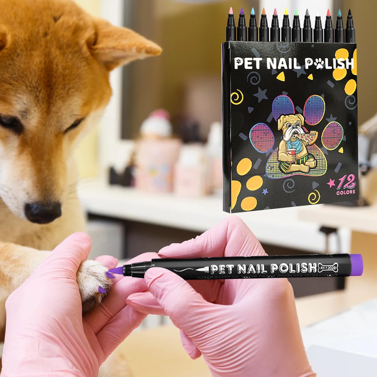 Vernis à Ongles Sans Danger Pour Chiens Et Chats - Kit 5 Stylos à Séchage Rapide - Pour Pattes Décorées Et Soin