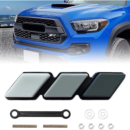 Amazon トヨタタコマ4ランナータンドラと互換性のある3色3グリルバッジエンブレム装飾アクセサリー車のトラックラベル 取り付けツール付き3色グリルバッジ エンブレム 車 バイク