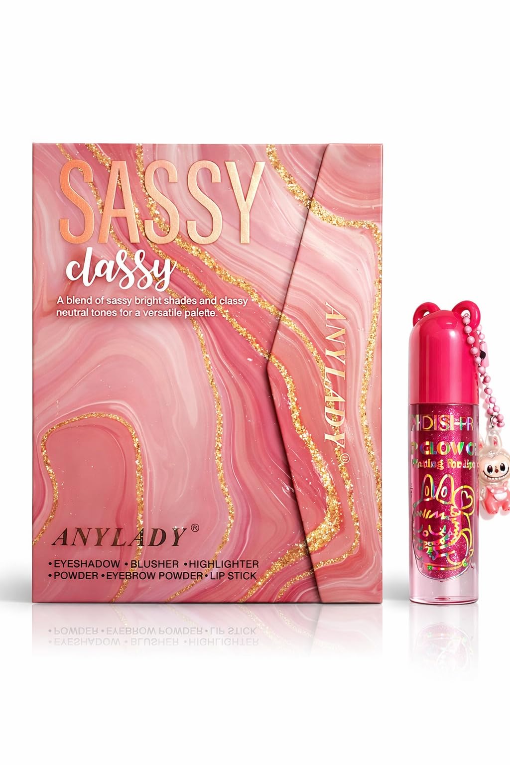 All in One Sassy Classy 3-in-1 Professional Makeup Palette with Lip Gloss – Eyeshadow, Blusher, Highlighter, Powder & Eyebrow Kit