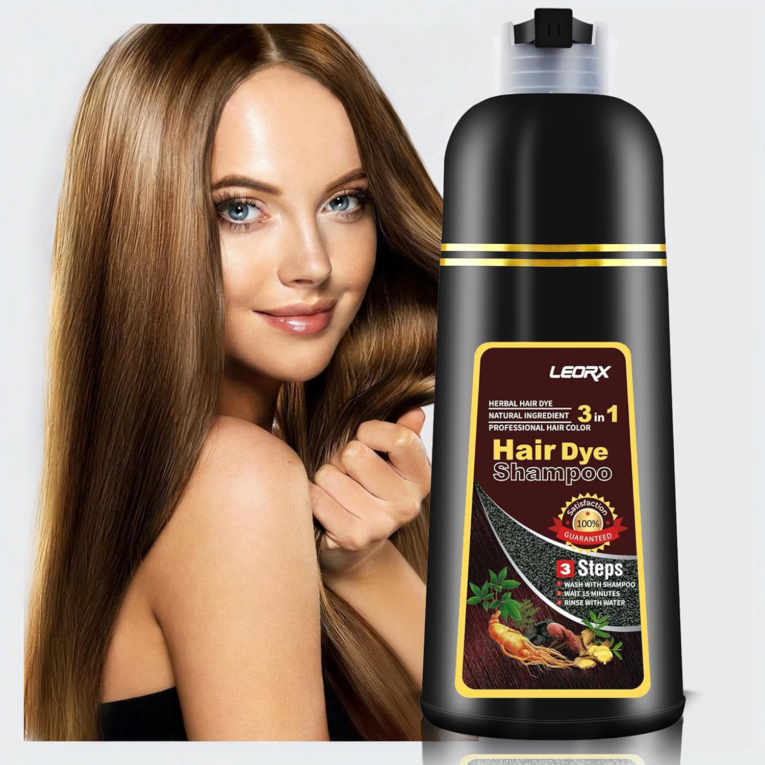 Amazon.com : Leorx 3 In 1 Brown Hair Dye Shampoo, Color For