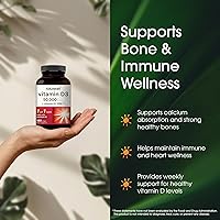 Vista 4 de NatureBell Vitamina D3 50,000 UI con Vitamina K2-180 Cápsulas blandas – Apoyo óseo e inmunológico de alta potencia* – Fácil absorción con aceite