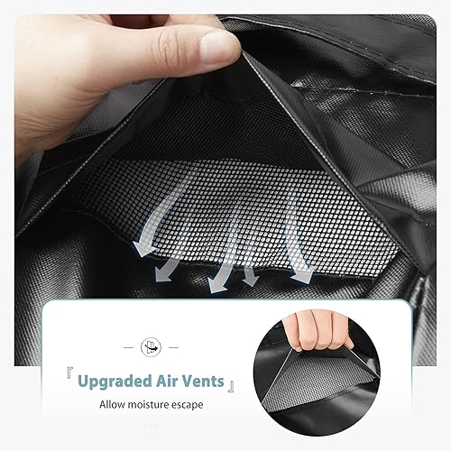 Miniatura 5 de SHINESTAR Cubierta redonda para hoguera de 22 a 32 pulgadas, impermeable y resistente al viento, con correas y rejillas de ventilación integradas,