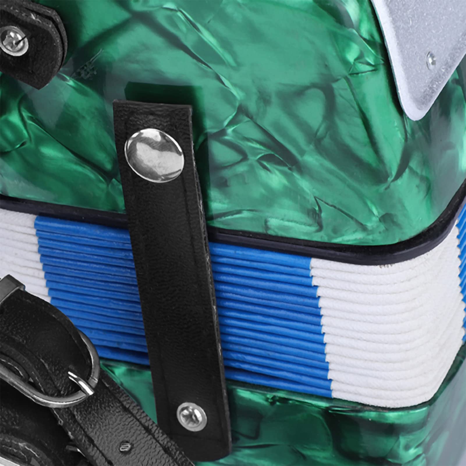 Jauarta 17 Key 8 Bass Piano Accordion Musical Instrument for Beginners Students (Green)