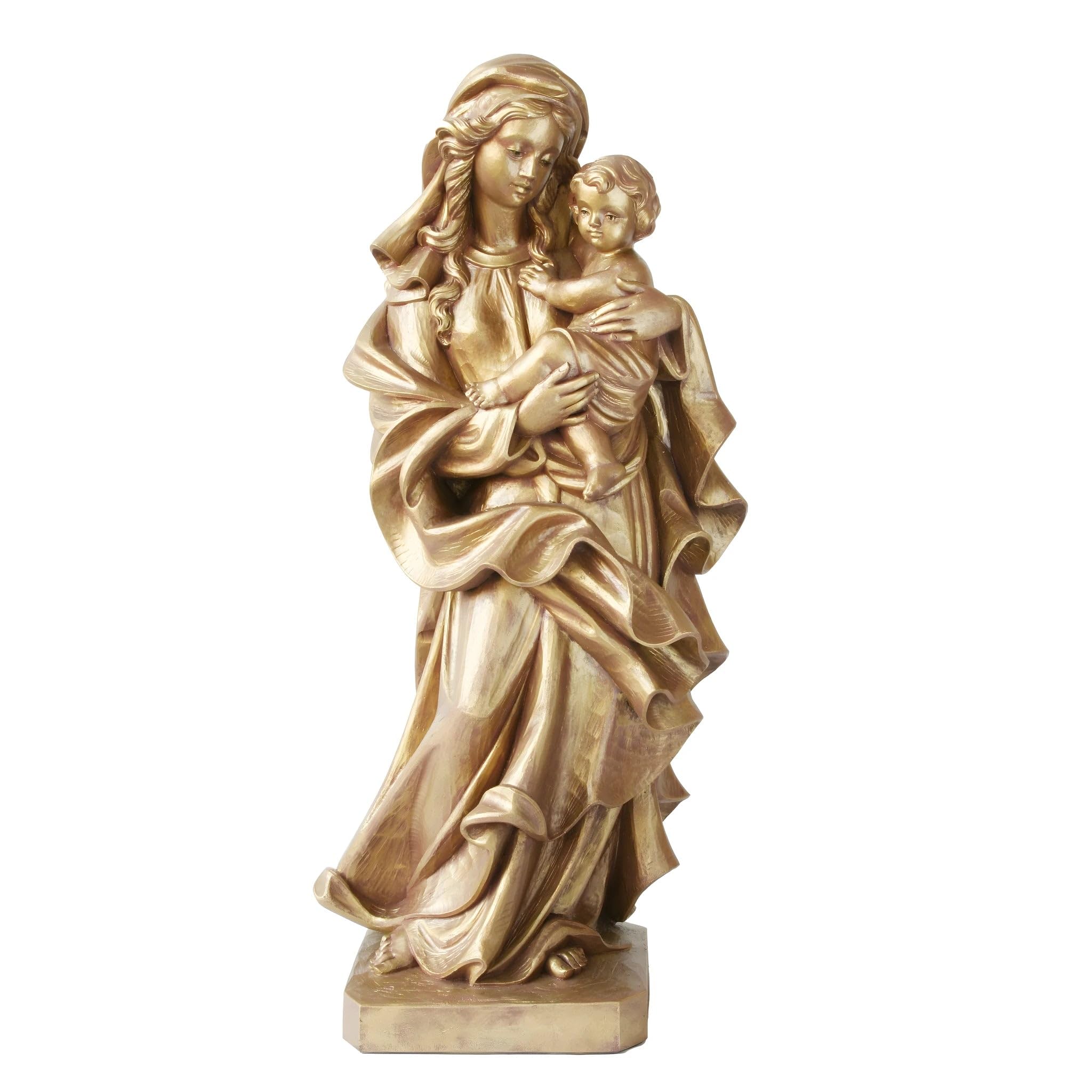 Dolfi pomnik Madonna z dzieckiem z włókna szklanego 100 cm | ręcznie barwione drewno w Val Gardena | Figurka szopki