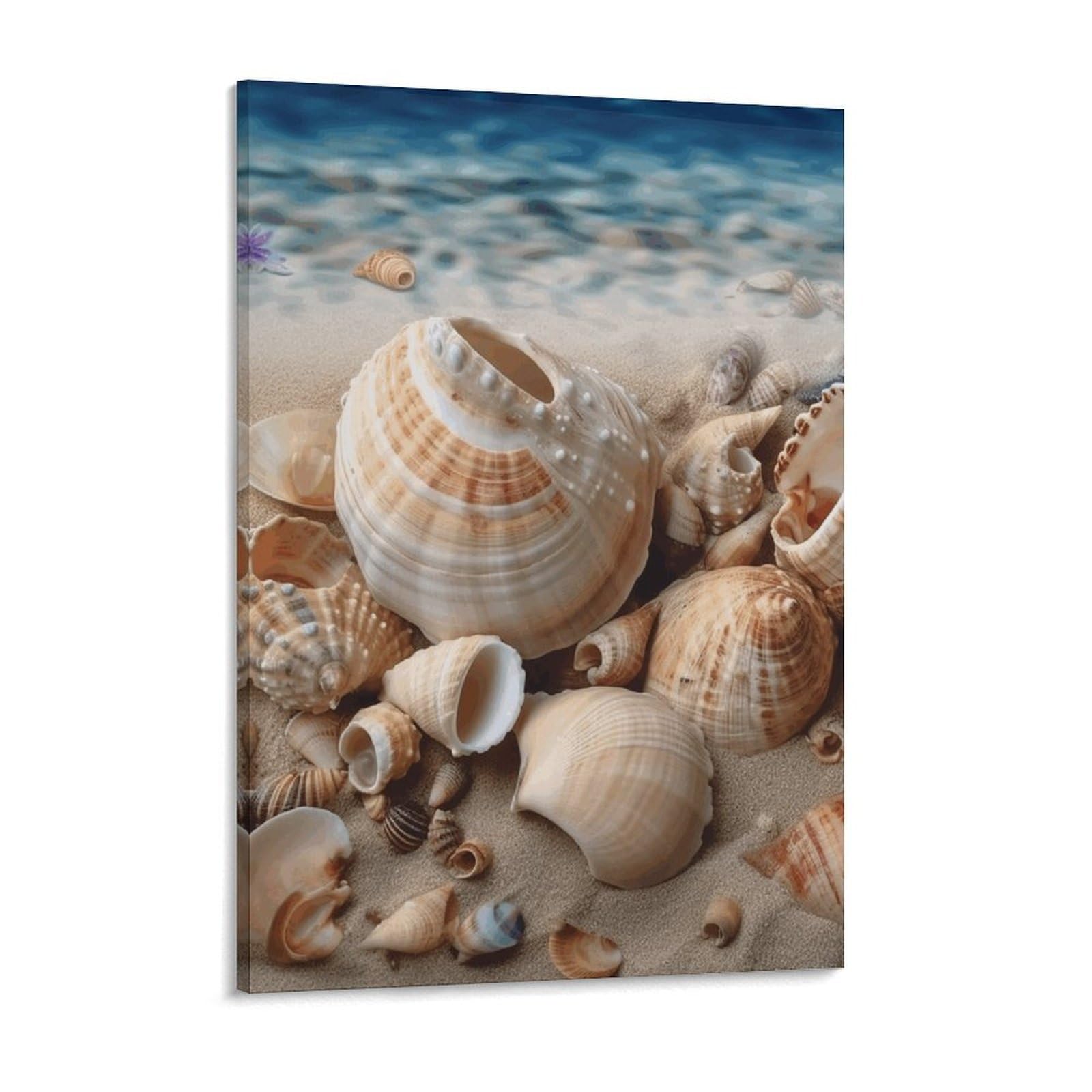 Seashells by The Seashore Canvas Wall Art for Bedroom 18x24inch Canvas Prints Artwork for Walls Modern Picture Artwork Painting for Living Room Aesthetic Wall Paintings for Bathroom Kitchen O