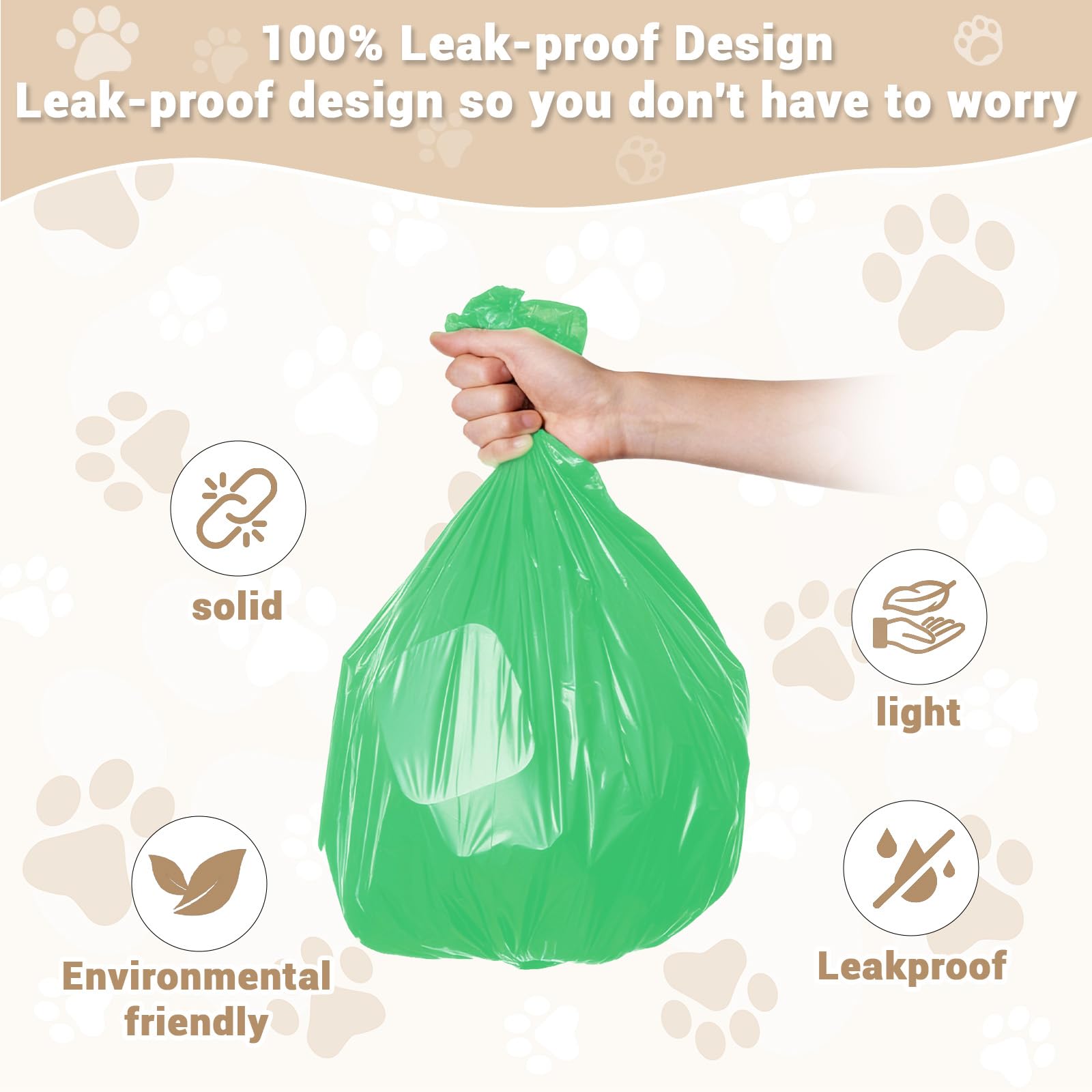 800 sztuk Worki na Psie Odchody (40 Rolek po 20), 30 x 22 cm, Materiał Polietylenowy, Bardzo Grube, Trwałe i Nieprzeciekające, Przenośne Worki na Psie Odchody do Użytku Wewnątrz i na Zewnątrz