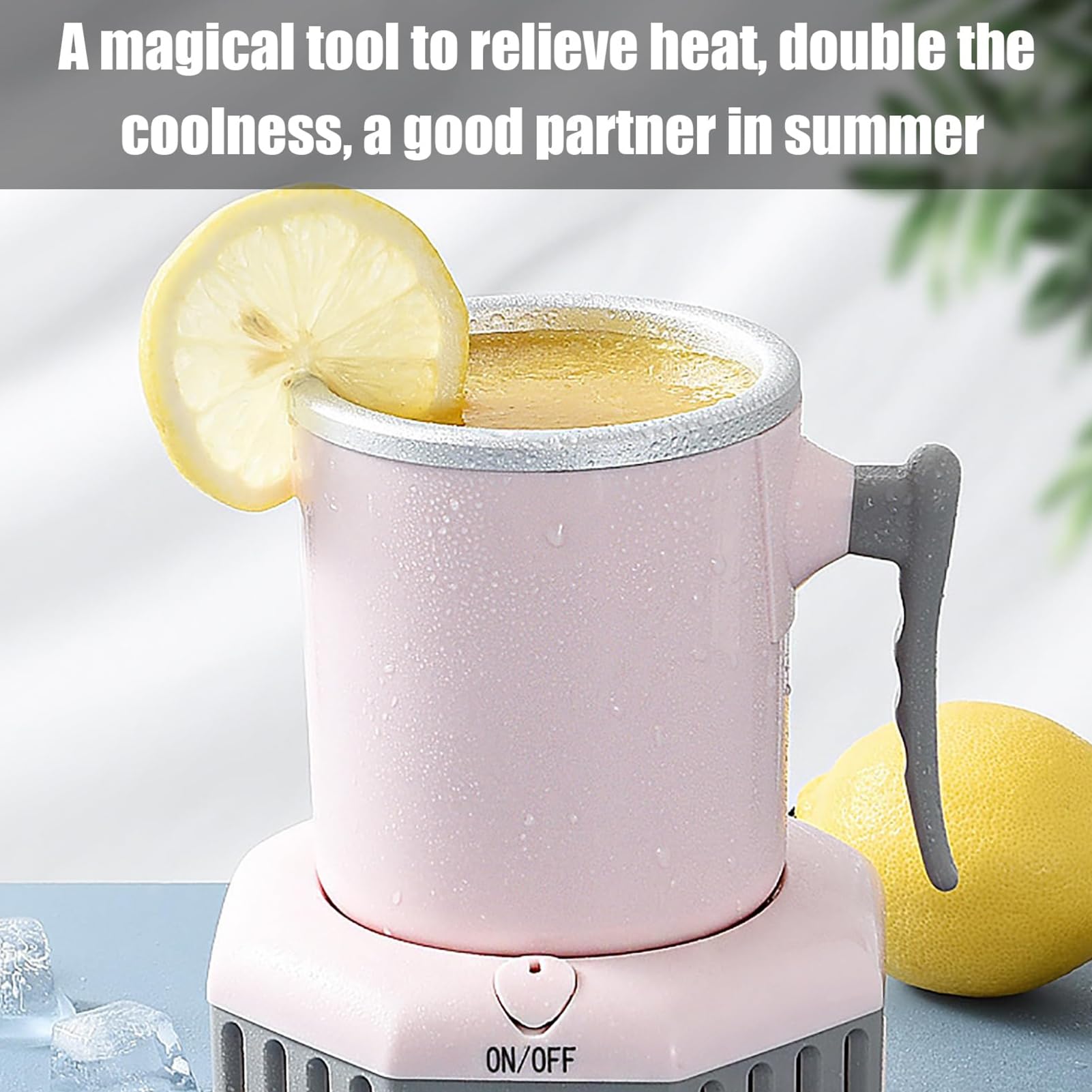 Bicchiere Rinfrescante per Bevande, Bicchiere di Raffreddamento Elettrico con Doppio Uso Caldo e Freddo, Capacità 420 ml, Mini Frigorifero Portatile a Conduzione in Alluminio per Casa, Feste Pink