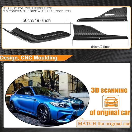 Miniatura 6 de MCARCAR KIT Divisor de parachoques delantero de fibra de carbono y divisor de falda lateral para BMW Serie 2 F87 M2 Coupé 2016 2017 2019 2020 Salida
