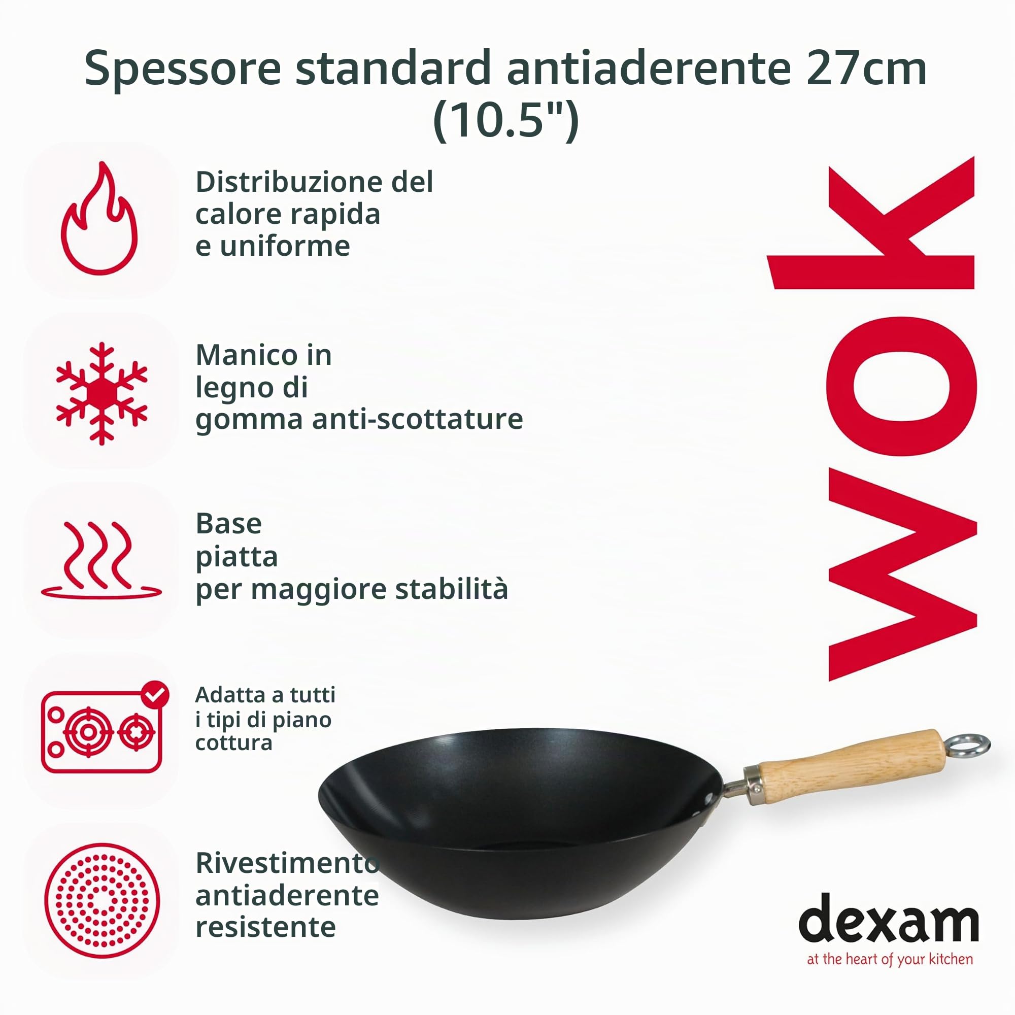 Swift Spice Wok antiaderente in acciaio al carbonio 27 cm