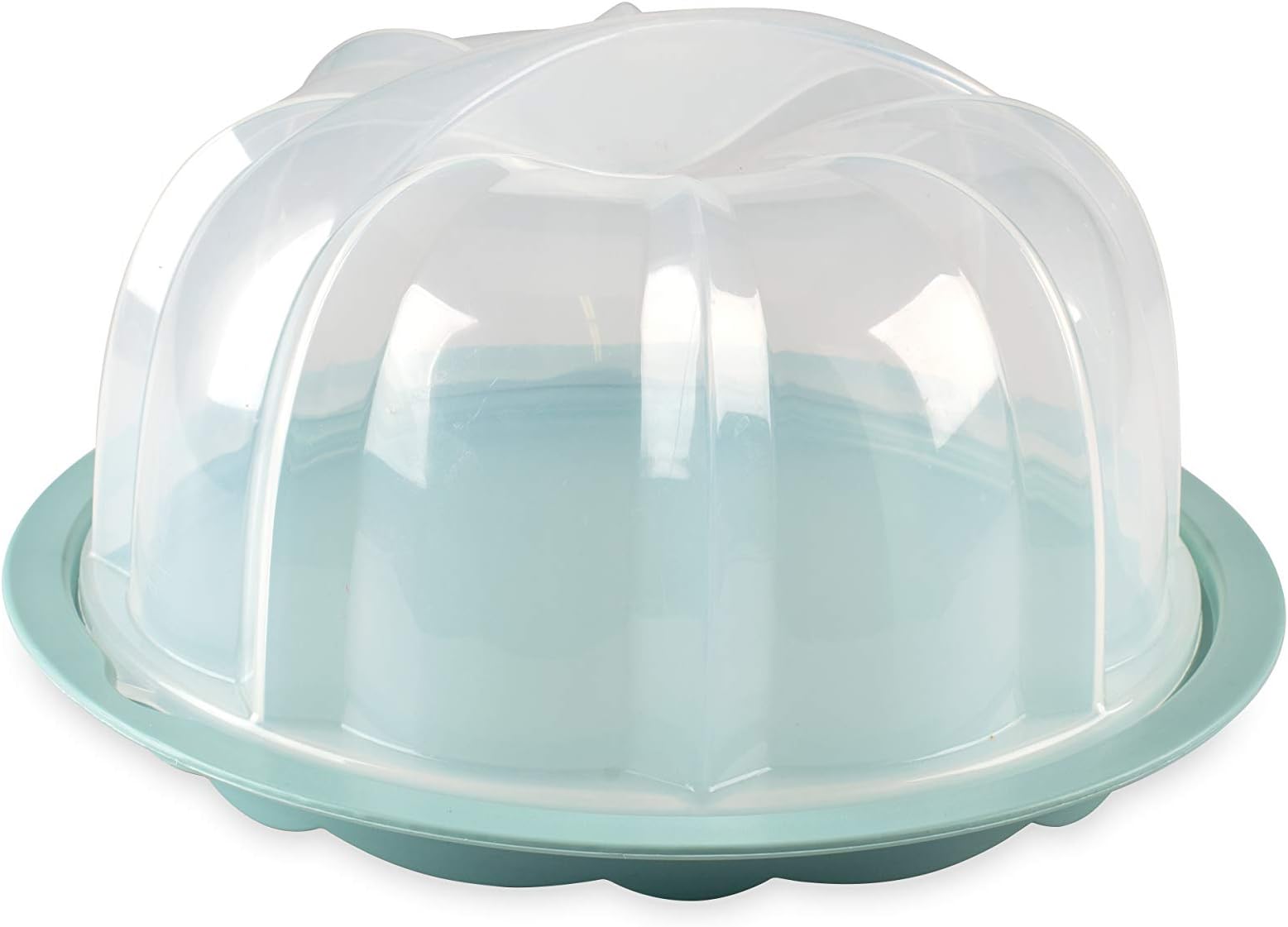 (Keeper, Sea Glass) - Nordic Ware 50099AMZM Translucent Bundt Cake Keeper, Interior 10.7 x 27cm x 15cm , Sea Glass Base