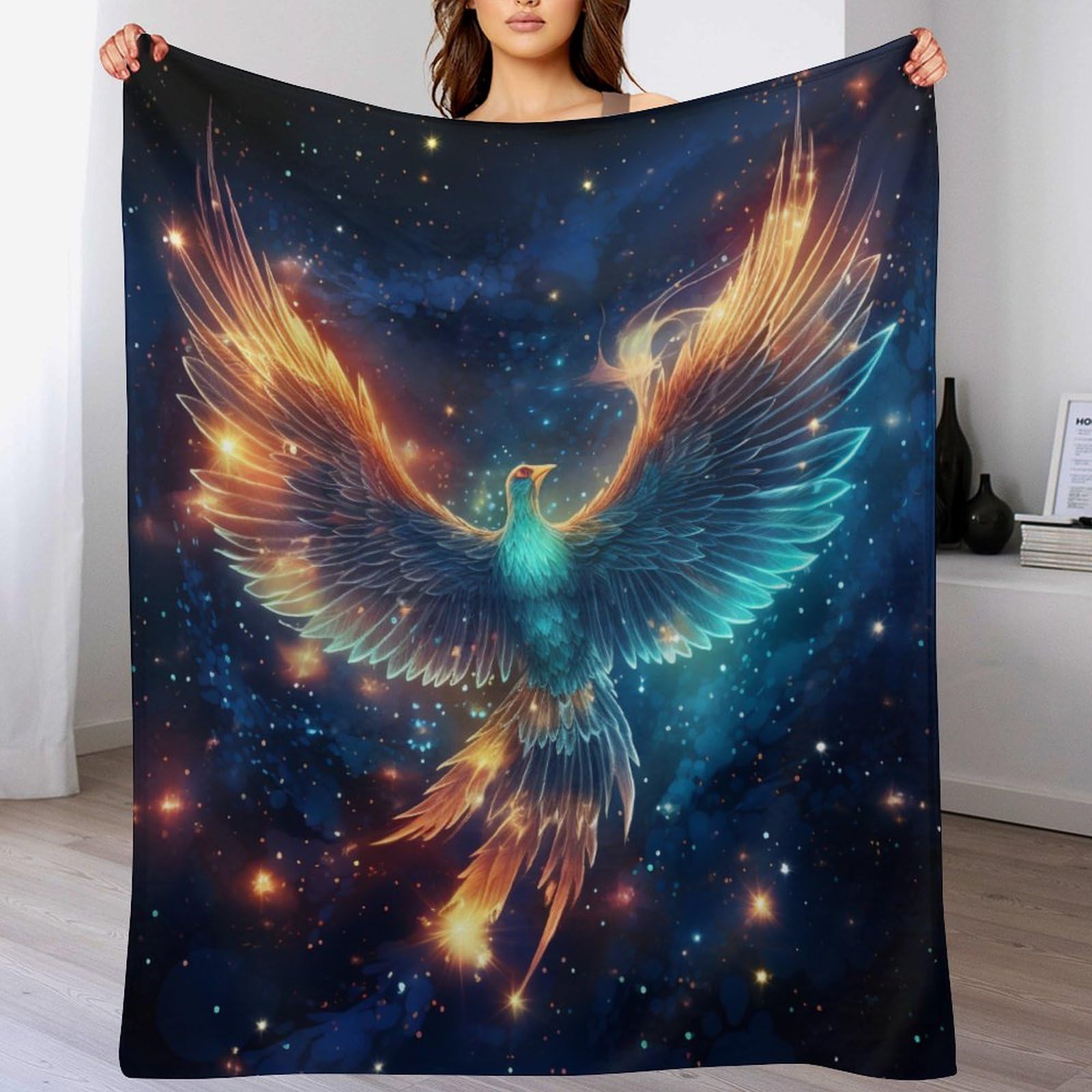 Manta de forro polar Phoenix 140x180 cm para sofá y cama en cuatro estaciones