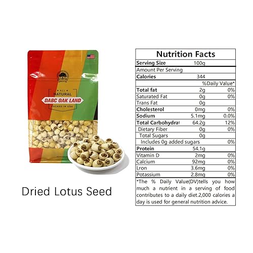 Miniatura 2 de DOL - Semillas de loto secas naturales empaquetadas en Estados Unidos, 8 onzas, 100% naturales, semillas de loto blanco secas Lian ZI, ricas en