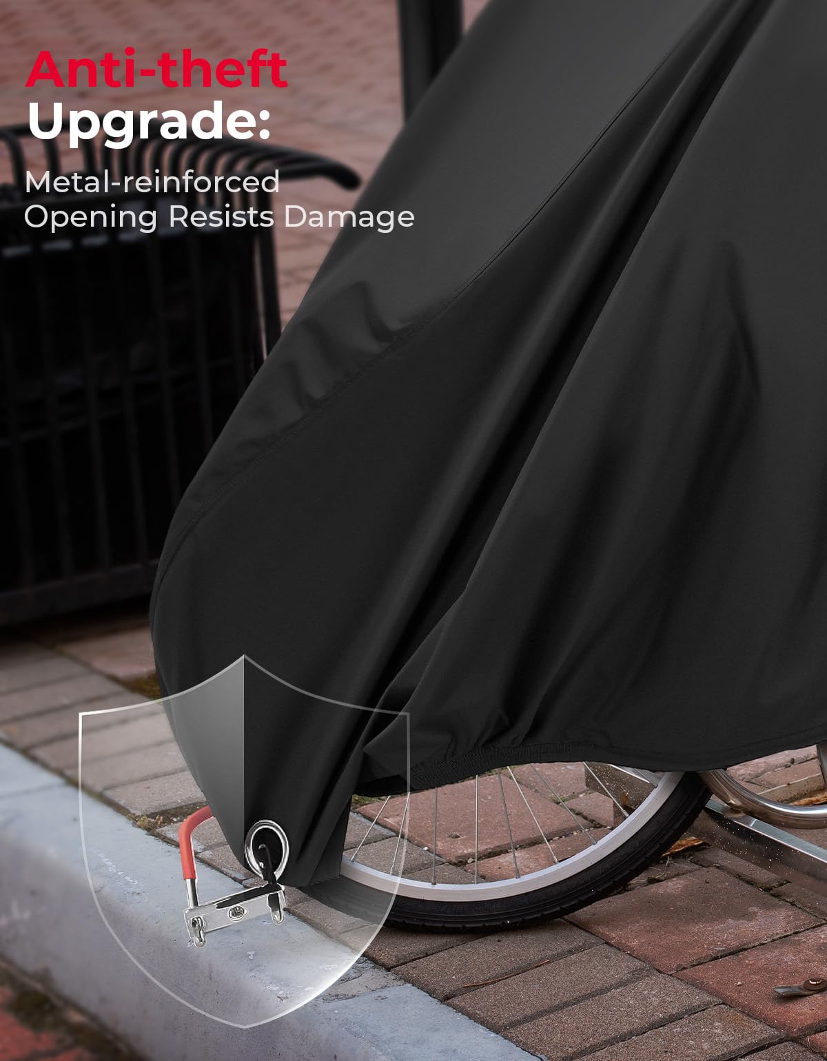 KEMIMOTO Fahrradabdeckung Outdoor, 420D Heavy Duty für Erwachsene 2 Rad Cargo Fahrräder, Regenschutz zur Aufbewahrung, wasserdicht mit UV- und Windschutz, zusammenklappbar, extra große E-Bike-Plane
